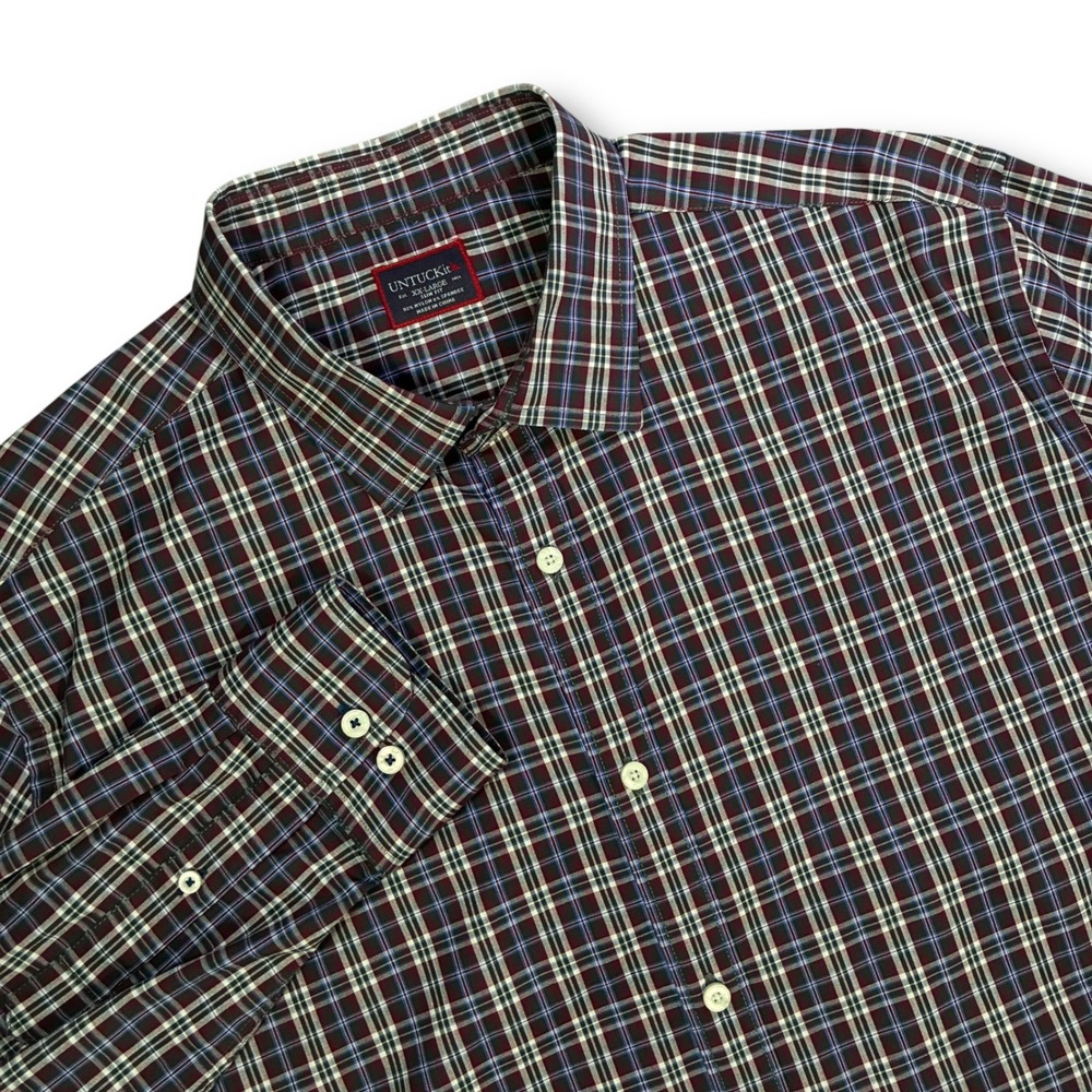 EUC UNTUCKit Mens XXL‎ Slim Fit Plaid Long Sleeve Button Down Shirt
